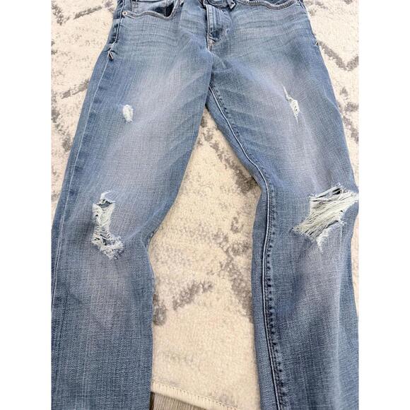 Express Distressed Skinny Jeans – Light Wash Stretch Denim - Picture 6 of 11